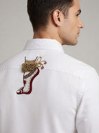 Mata Rani Charan Printed Customized White Shirt
