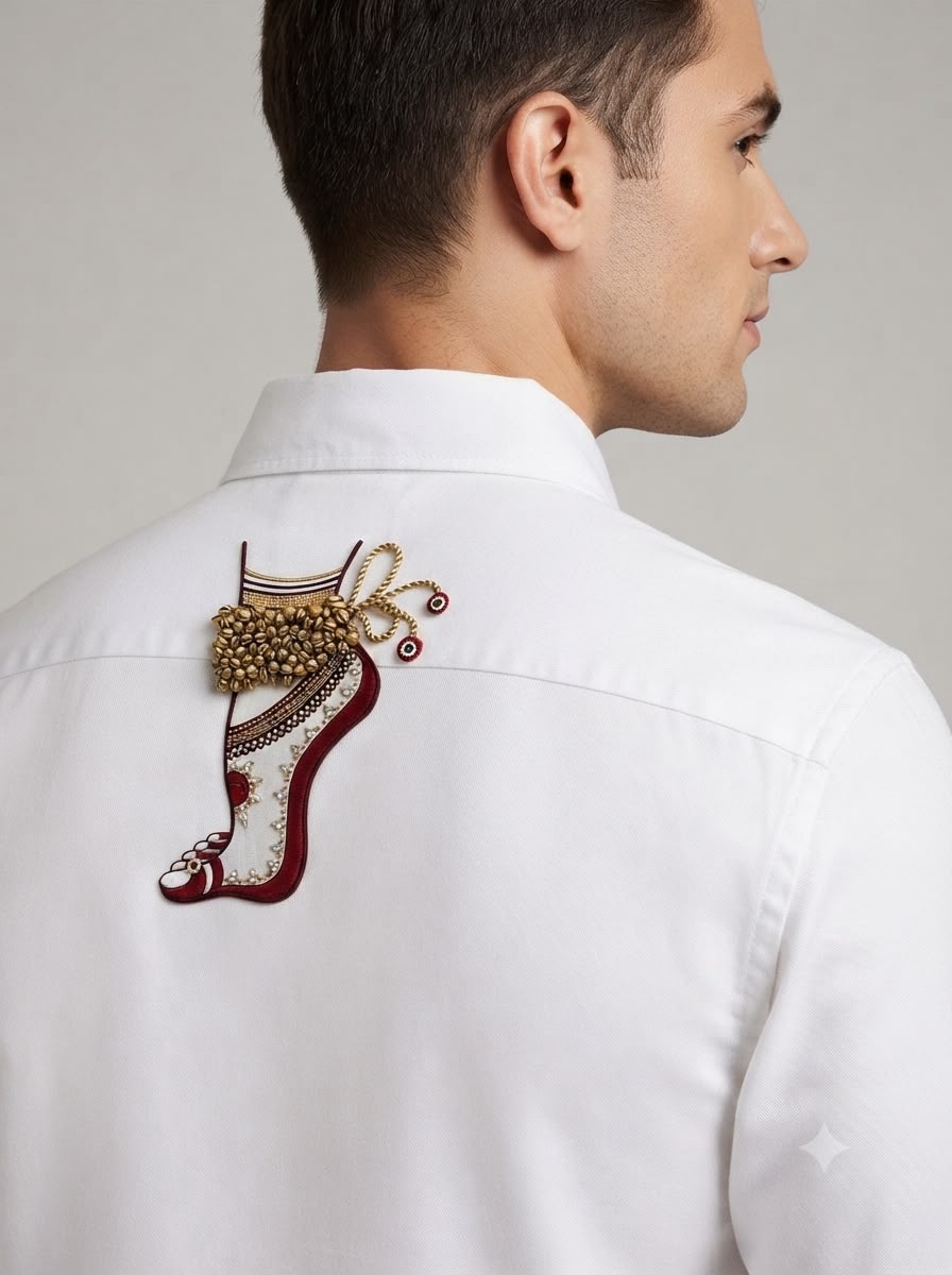Mata Rani Charan printed White Shirt