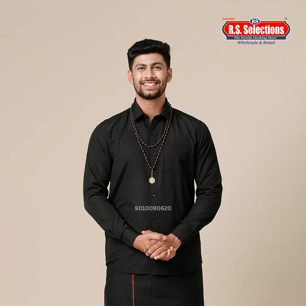 Black Ayyappa Deeksha Shirt for Men