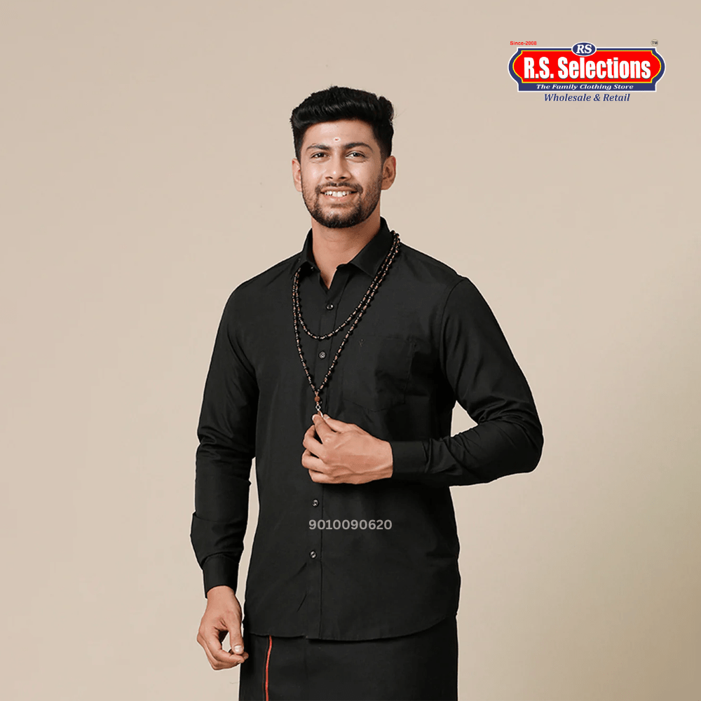 Black Ayyappa Deeksha Shirt for Men - RS Selections