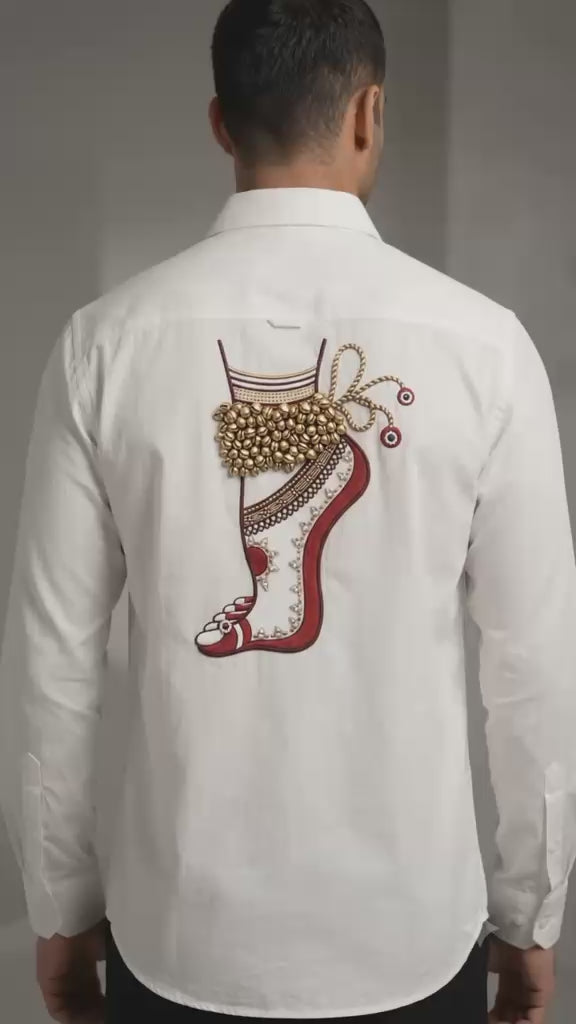 Mata Rani Charan printed White Shirt